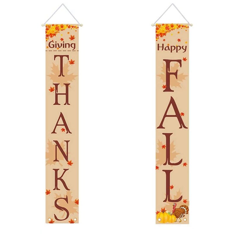 Thanksgiving-decoraties voor op de veranda, herfstbord voor buiten, thanksgiving-decoraties voor op de deur voor binnenfeesten, hangende decoratie: Default Title