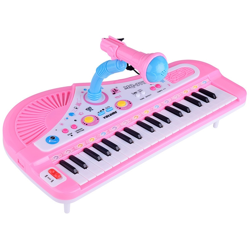 Spædbarn spiller pædagogisk elektronisk klaver baby legetøj børn tastatur drenge piger fingre børn musik 37 nøgler plastik sød