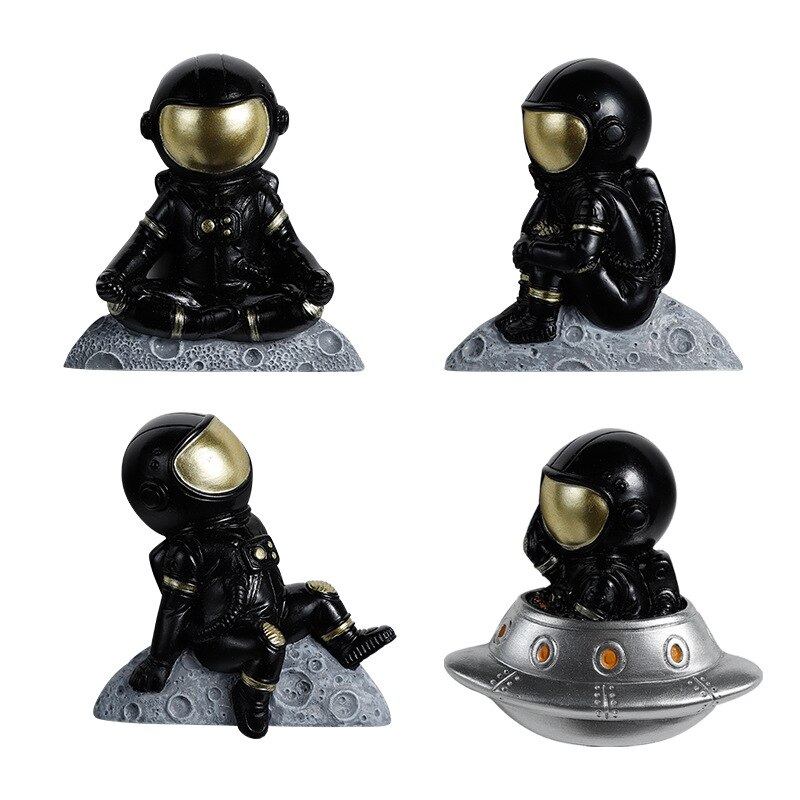 Astronaut switch indsæt astronaut socket dekoration klistermærke familie vægklistermærke moon resin 3d stereo socket klistermærke: Sort abcd
