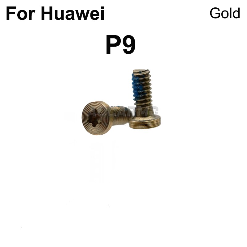 Aocarmo 2Pcs/Lot Silver / Gold / Black Bottom Dock Screws Housing Screw Replacement For Huawei P9 EVA-AL00