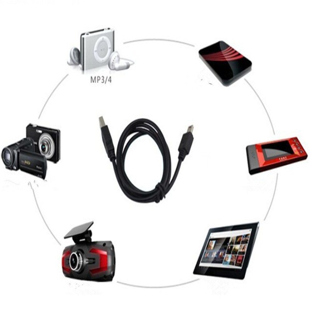 Mini USB plano de 50/80/100cm A Mini 5 pines B cargador V3 Cable USB para MP3 MP4 MP5 Player Cámara Radio