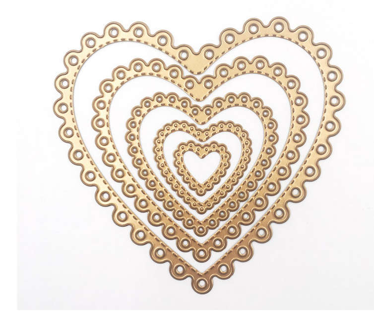 Love Heart Lace Background Cutting Die Metal Stencil Embossing Dies 3D DIY Scrapbook Craft Photo Frame Greeting Cards Decor: 1