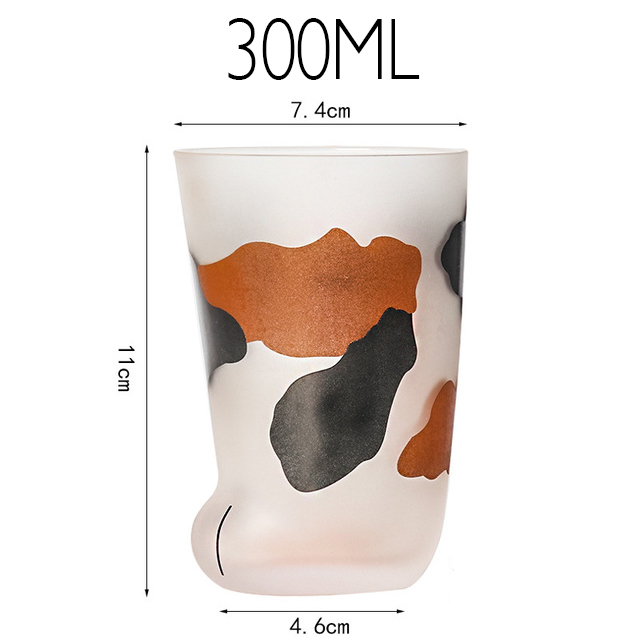 Katt pote kopp melk glass frostet glass søt katt fot klo utskrift krus katt klo kaffe melk glass kopp låve frokost kopp: 300 ml fargekopp