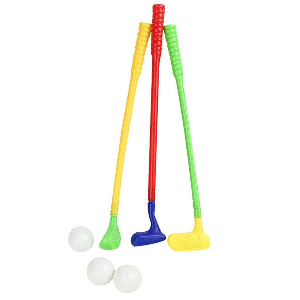 3PCs Golf clubs,3PCs Balls Mini golf club set Golf Clubs Children Plastic Toys Leisure Sports Mini Golf Club Set: Default Title