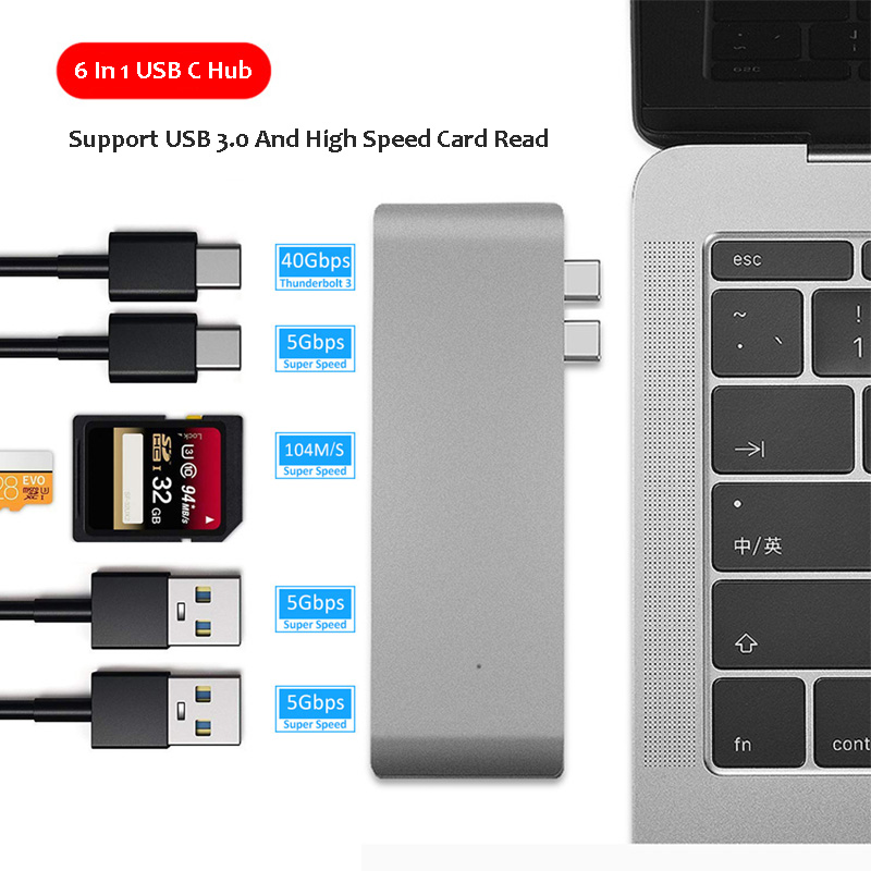 Usb Type C Hub Adapter Dock Docking Station Naar Hdmi Usb 3.0 Pd Voor Macbook Pro 13 "15" 16 "En Air