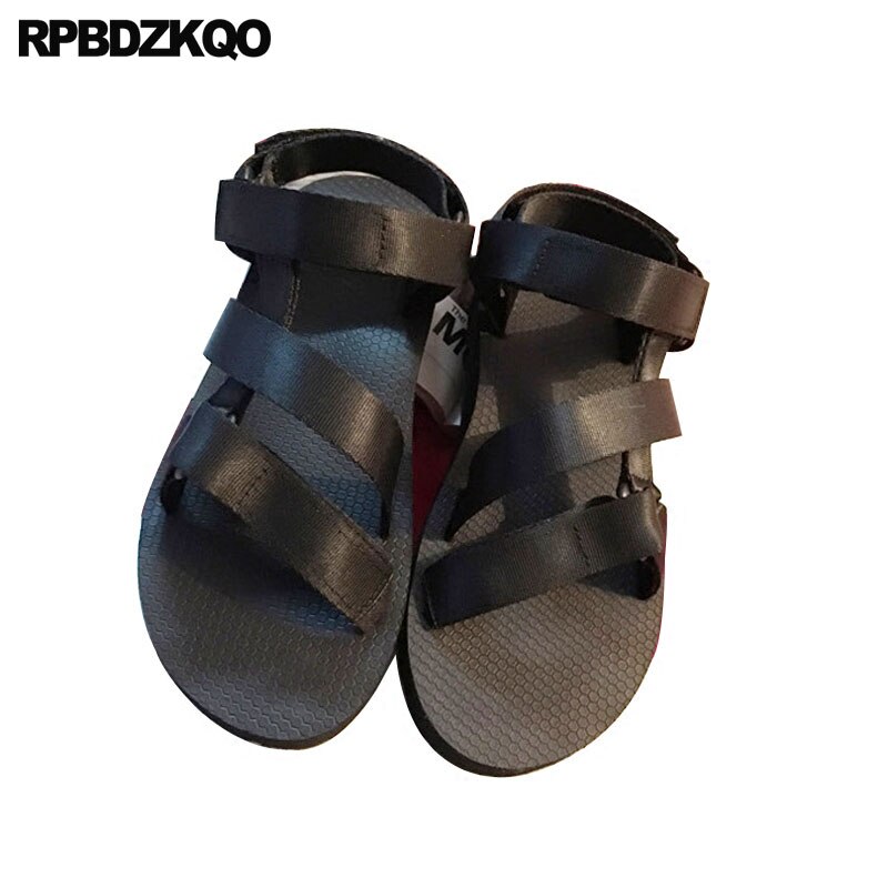 Mannen Gladiator Sandalen Zomer Italiaanse Beach Zwarte Platte Ademend Mode Romeinse Beroemde Schoenen Water Open Teen Riem