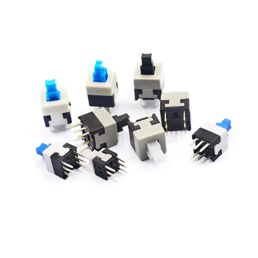 10 Stuks Niet-Zelfblokkerende Schakelaar Zelfblokkerende Schakelaar 5.8*5.8 7*7 8*8 8,5X8,5 Mm Push Tact Power Microschakelaar 6 Pin Knopschakelaars