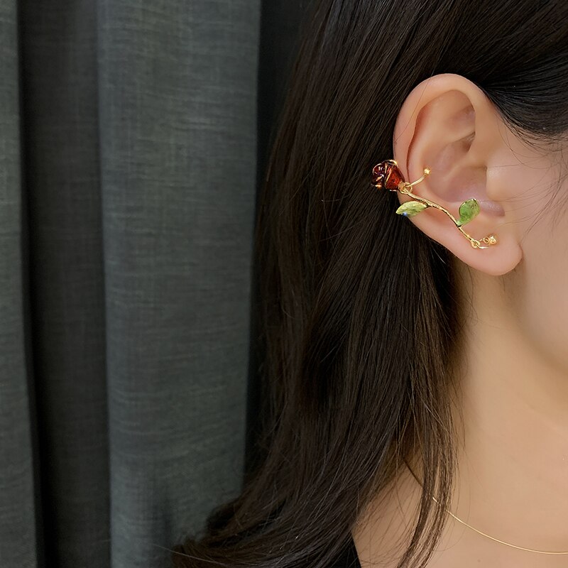 FFLACELL Coreano dell'annata Del girocollo del Gocciolamento della Glassa Rosa Ramo di Fiori di Perle Clavicola Collana Del Collare A Catena per Le Donne Sveglio di Modo Dei Monili