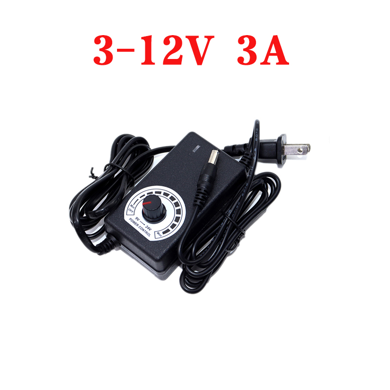 AC DC Adjustable Power Supply 3V 5V 6V 9V 12V 2A 3A 5A 10A AC/DC Switching Powe Supply Adapter Universal 220V To 12V Volt Adapte: black