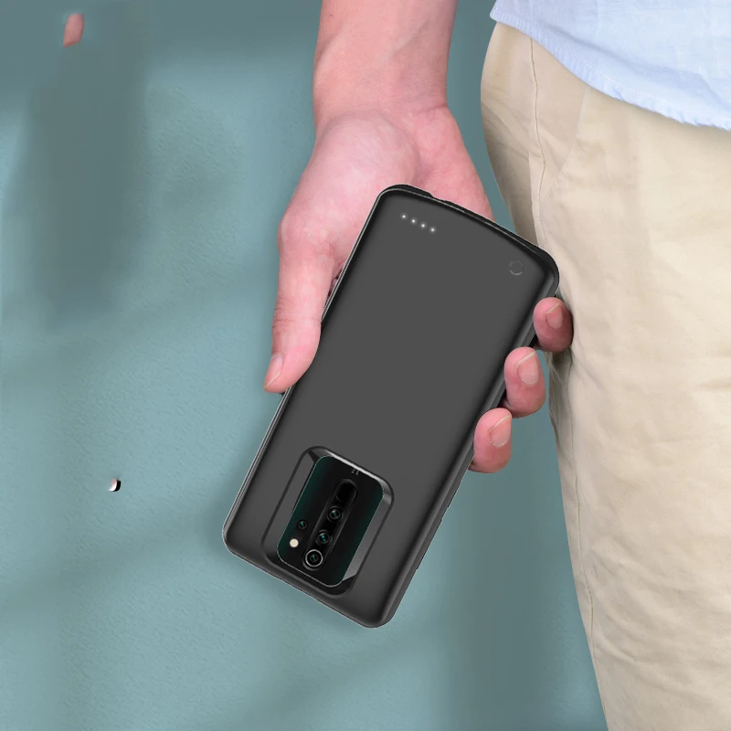 Schokbestendige en slanke batterijopladerhoes voor xiaomi redmi note 8 pro 8 10000 mah reservebatterij.