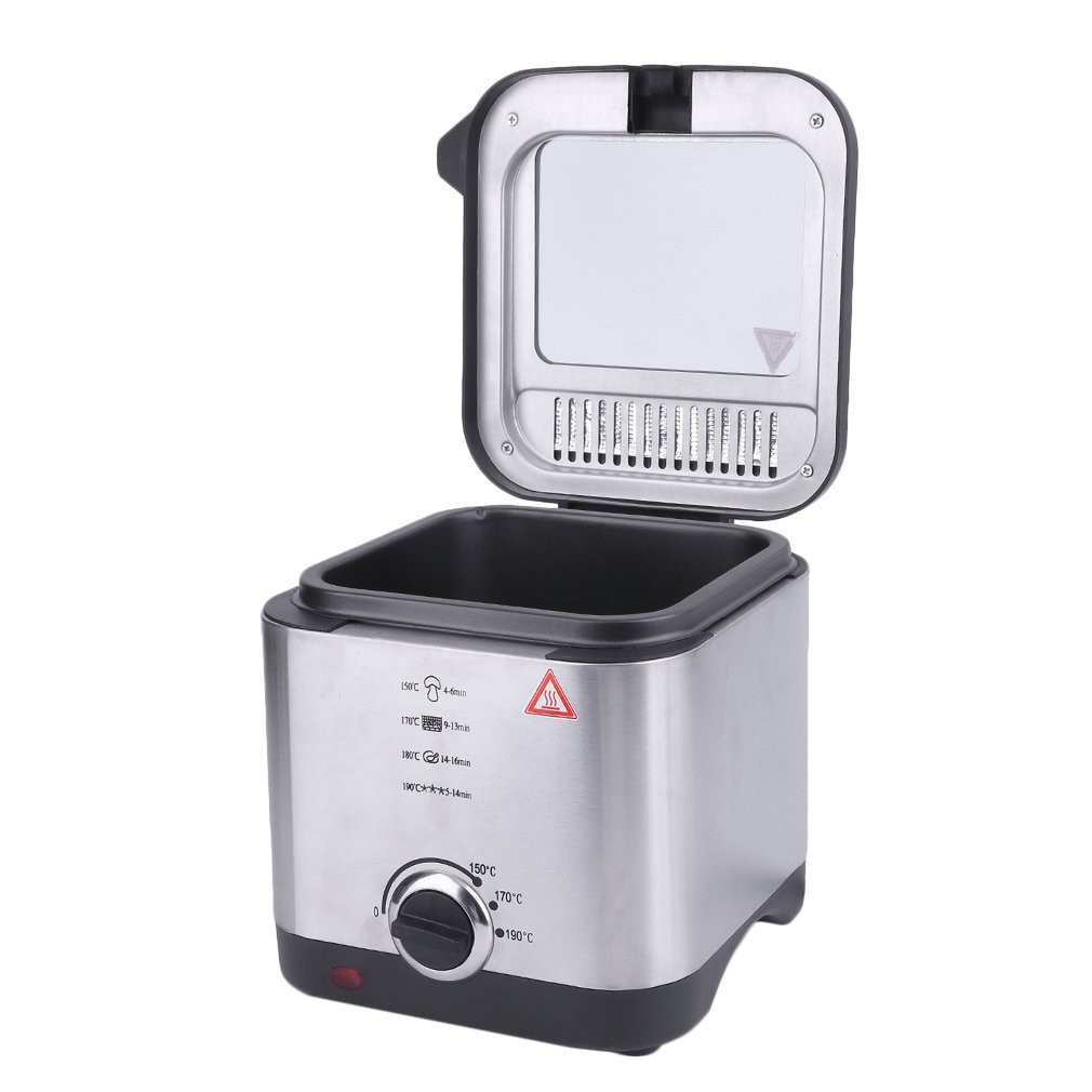 Compact 900W 1.5 Litre Chip Pan Basket Non Stick Oil Fry 900W Stainless Steel Deep Fat Fryer Kitchen Tools