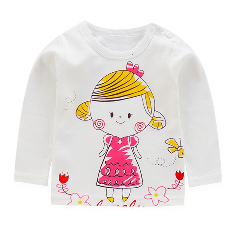 Baby Meisjes T-shirt Meisje Katoen Herfst Lente Lange mouwen T-shirt Leuke Cartoon Tee Meisje Mode Tops