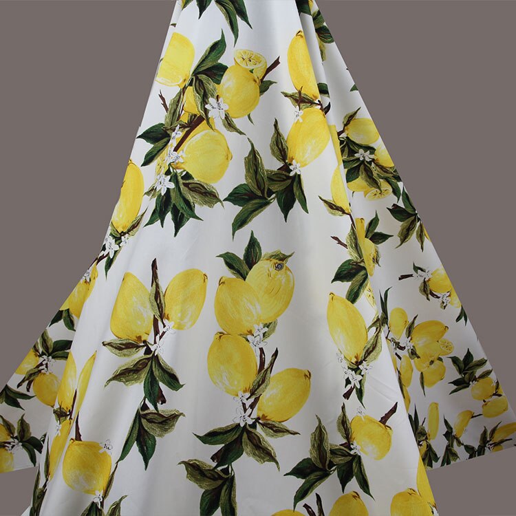 3 colors lemon vintage fabric Retro style fabric Calico Printed cotton fabric for DIY Bag 1 order=50cm*140cm