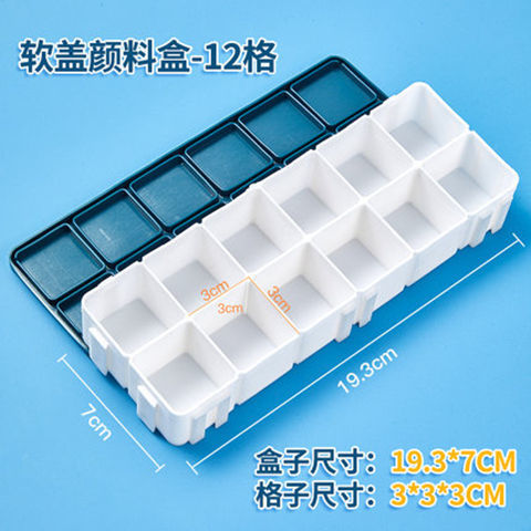 Art Supplies 24 Grid Palette 36 Grid Box Soft Cover Watercolor Paint Box Acrylic Gouache Oil Painting Palette Cases: 12 grid soft lid