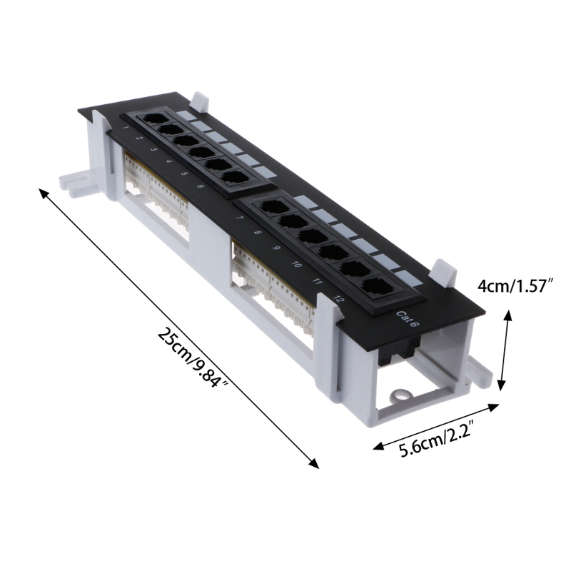 12 Hafen Katze6 Patch Tafel RJ45 Vernetzung Zauberstab Montieren Gestell Halterung AXYF