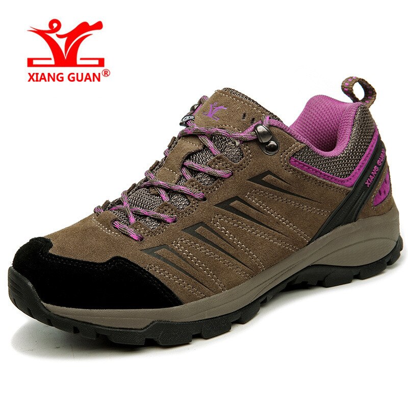 Xiangguan kvinder vandresko antiskid gummi gå til dame udendørs klatring sneakers grå brun lyserød størrelse 36-39 us 3-6: Brun / 4