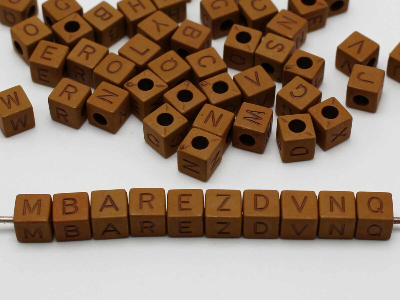 Kids Craft DIY Assorted Alphabet Letter Acrylic Cube Pony Beads 8mm 10mm