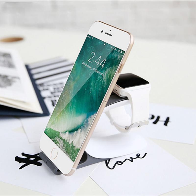 2 in 1 multi-ladestation mit dockingstation und ladegeräthalterung für apple watch, iphone, mobiltelefone und tablets