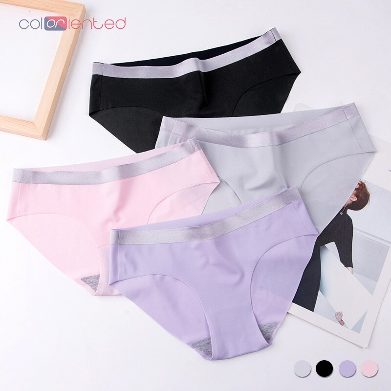 Coloriented Style Fashionable No Trace Of Ice Underwear Comfortable Breathable Ladies Pure Medium Waist Briefs RX230