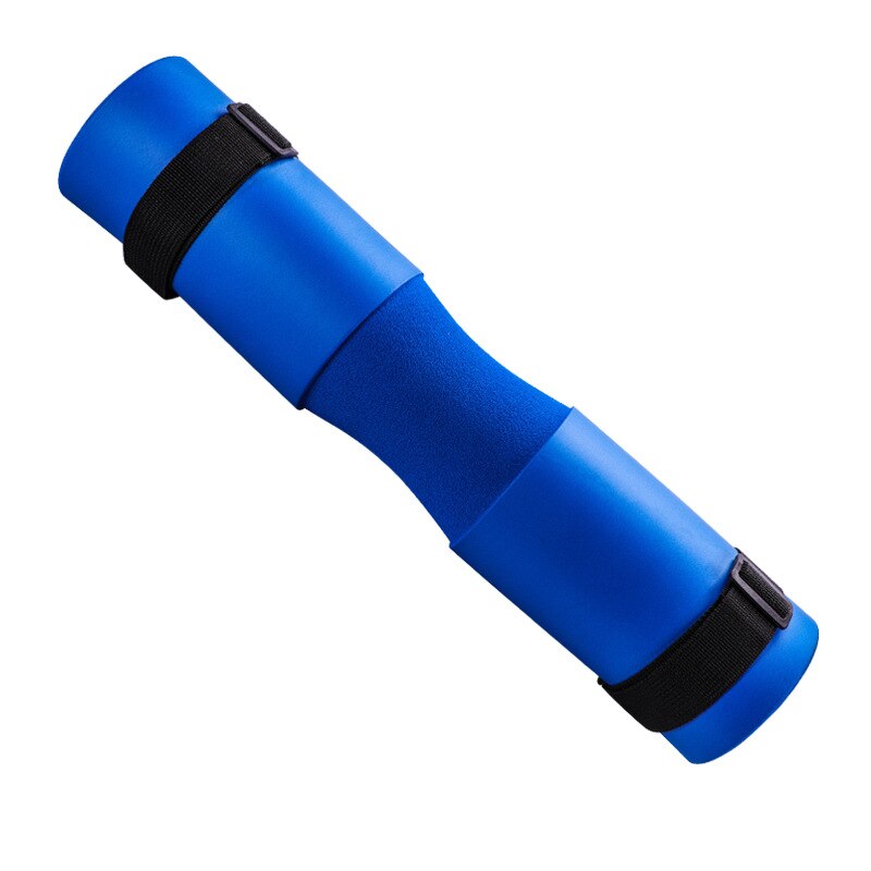Almohadilla para sentadillas, mancuerna con correas de fijación, Protector para cuello y hombros, equipo de gimnasio para culturismo, levantamiento de pesas: Blue with band