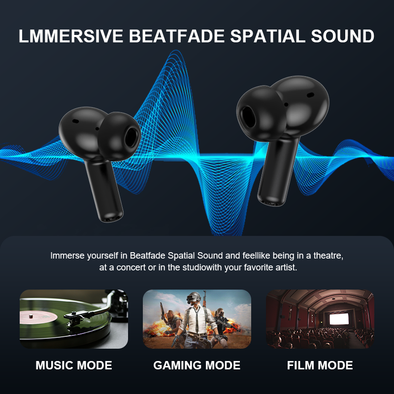 Beatfade S20 Pro ekran dotykowy ANC słuchawki bezprzewodowe z redukcją szumów słuchawki Bluetoth 5.3 aplikacja długi na baterie życia HiFi