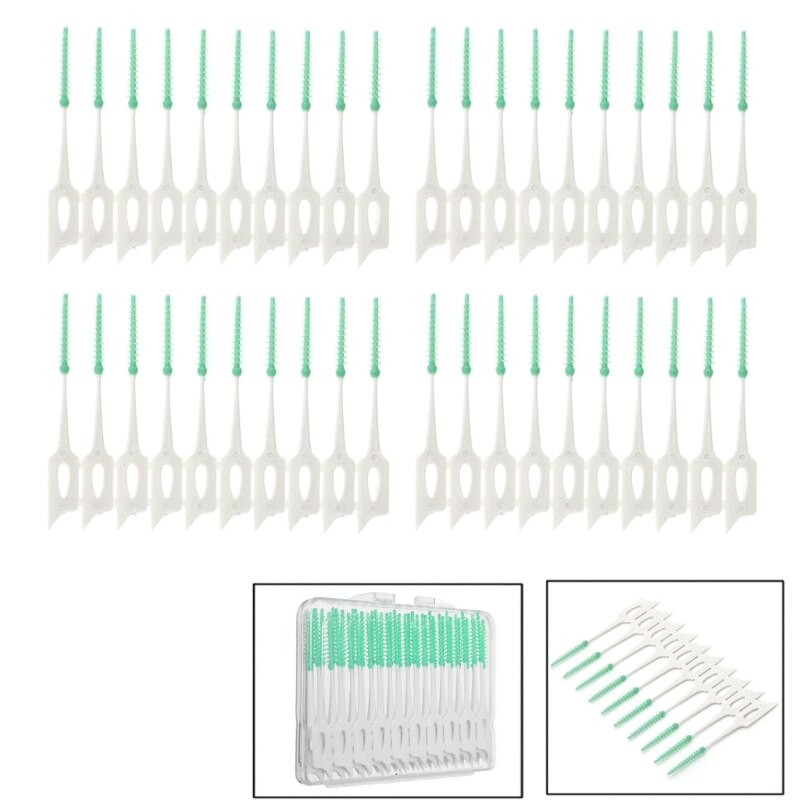2022 40 stk soft clean mellem tandtrådsbørster tandmundplejeværktøj