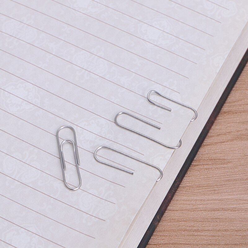 1 Set 75-85Pcs Office Plain Steel Paper Clips 29mm Paperclips Metal Silver