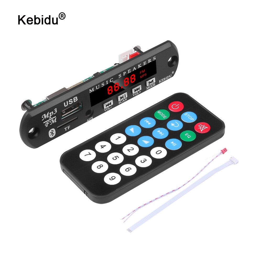Kebidu DC 12V 5V MP3 WMA Decoder Board Draadloze Bluetooth Audio Module USB FM TF Radio Voor Auto MP3 Accessoires MP3 Speler