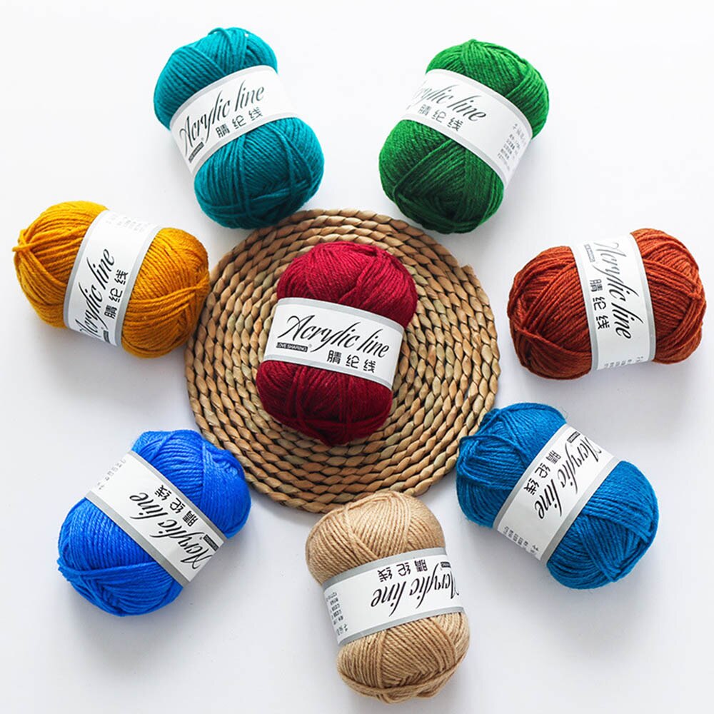 Fil à tricoter acrylique doux et pour bébé, 1 pièce = 50g, fil de tricot doux et pour tricot à la main, laine à faire soi-même, pull 64 couleurs disponibles