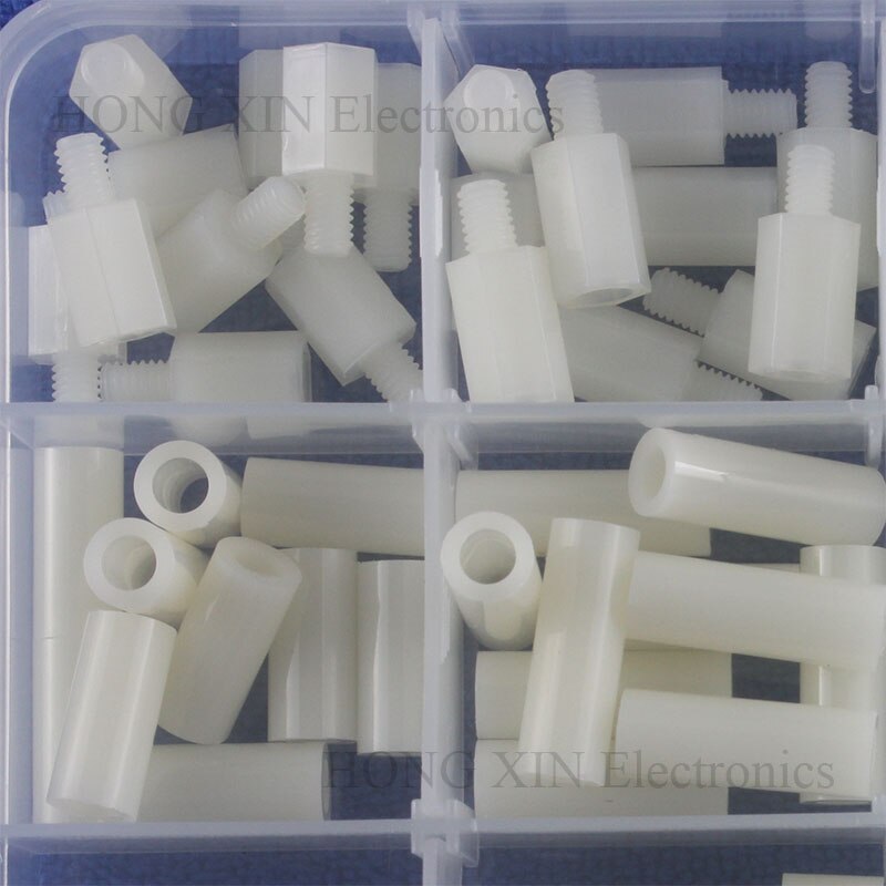 Intercalaire en Nylon M3 M4 | Intercalaire en plastique Rround blanc et Non fileté, barre ronde creuse, 240 pièces/ensemble