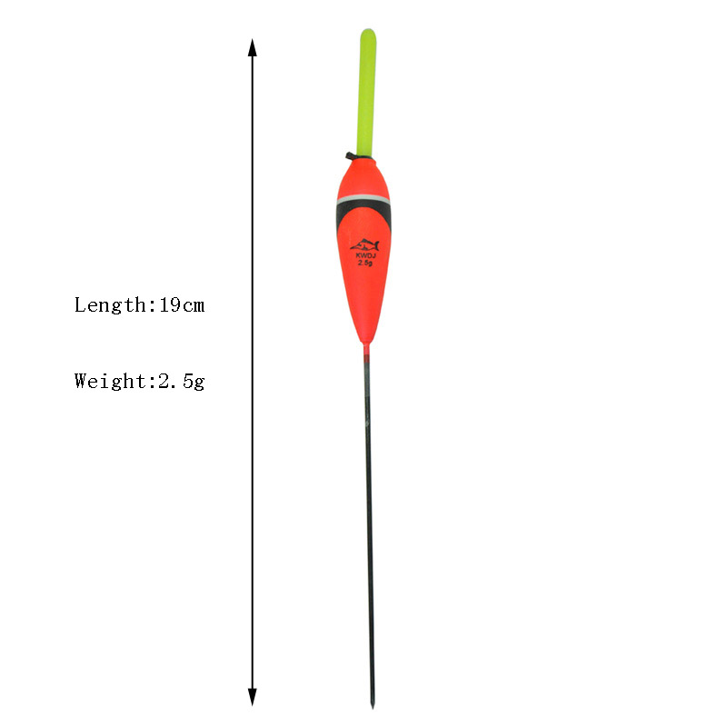 Topline tackle fiskeri svømmer og bobbers med stang fiskeri flyder træ skum fisk flyder propper til fiskeri flyder: 2.5 g 19 cm