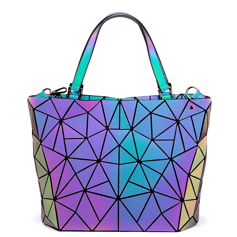 Realer, conjunto de bolsos de mano para mujer, bolsos cruzados para mujer, , bolso de hombro luminoso geométrico, bolso femenino y bolso de mano con cartera: Tote-1