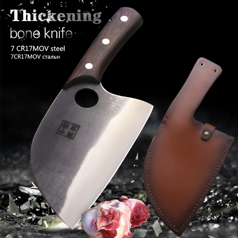 Longquan 6.5-inch manual forging kitchen knife household thickening chopping dual use chef&#39;s knife cutting meat for ladies