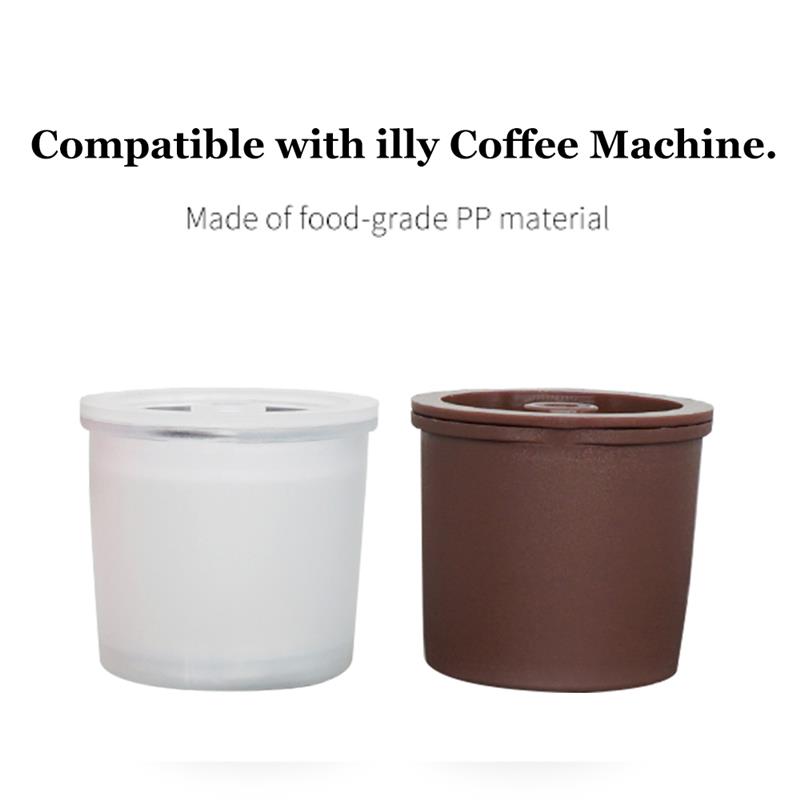 Påfyllningsbara kaffekapslar av plast för illy kaffemaskin café 1pc kompatibla espressomaskin kapslar kaffe verktyg köksutrustning