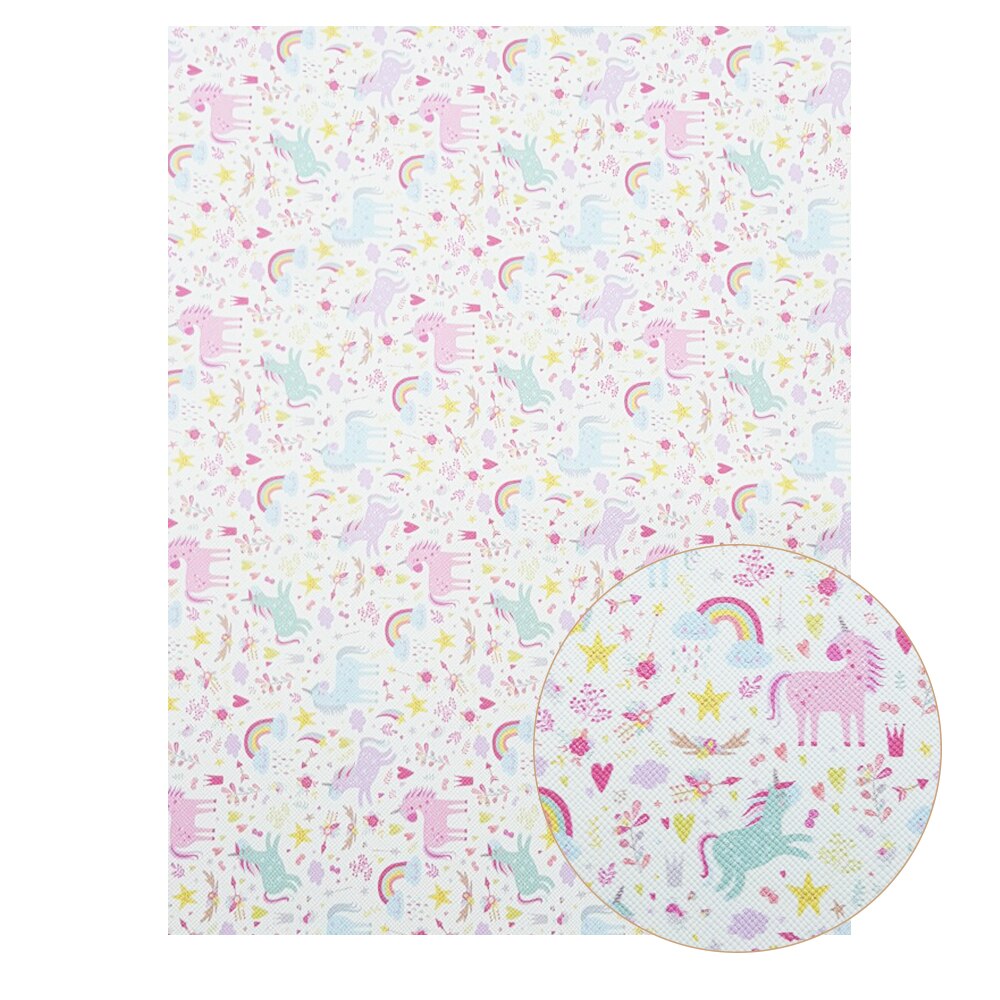 22*30cm a4 tyglakan i konstläder flamingo unicorn utskrift söta djur rosett tyg gör det själv handväskor material syntetiskt läder: 06