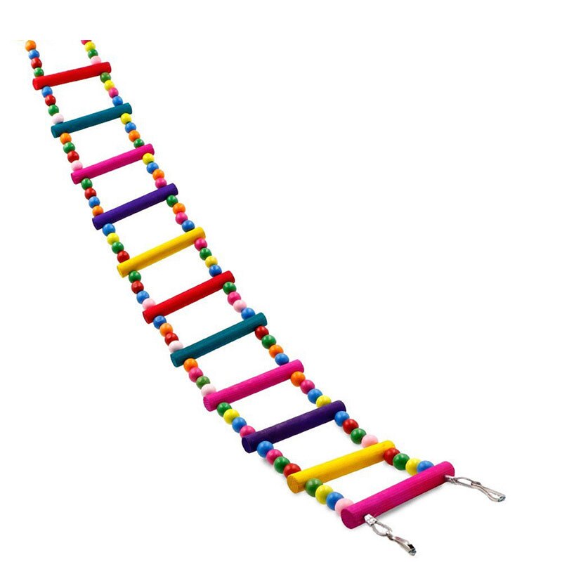 Juguetes pájaros mascotas aves Swing de Color madera escalera para loros Flexible buena loro juguetes de madera soportes para loros aves Accesorios