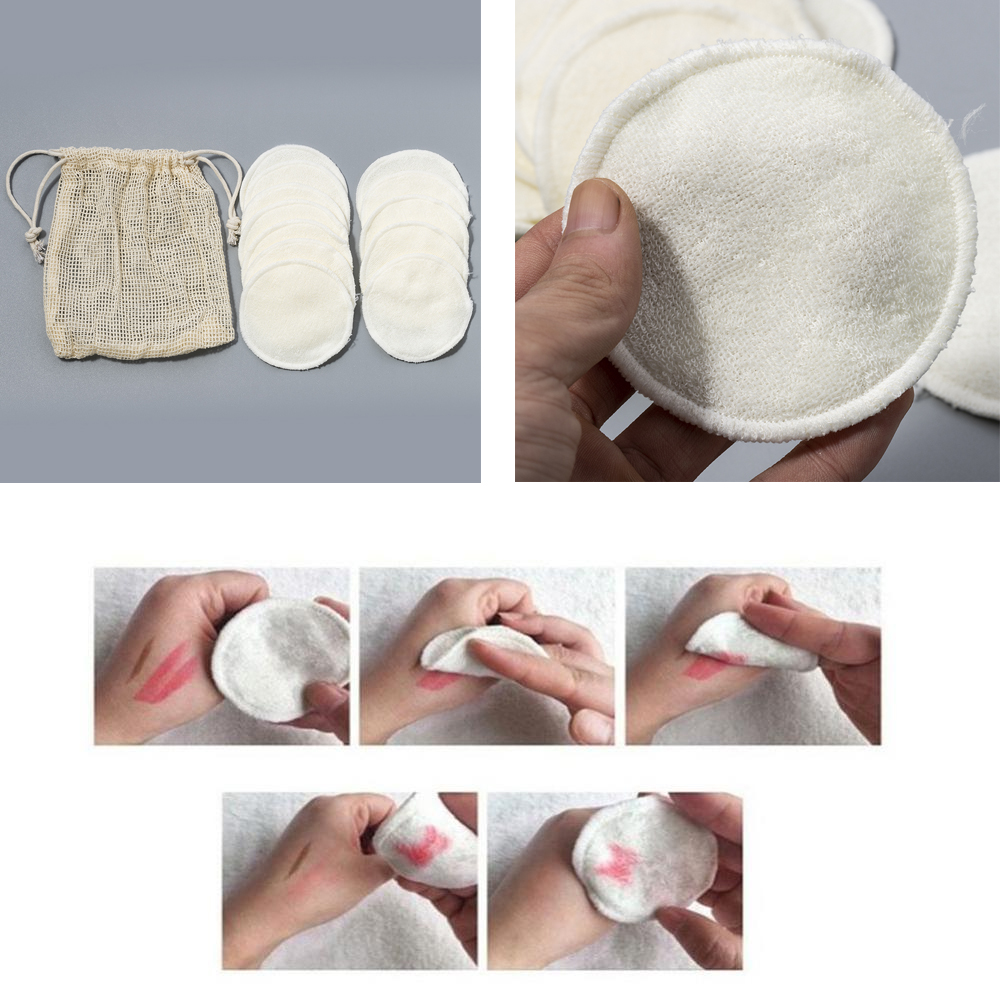 12Pcs Herbruikbare Katoen Makeup Remover Pads Pads Make Up Facial Remover Bamboevezel Gezichtsverzorging Verpleging Pads Huid schoonmaken
