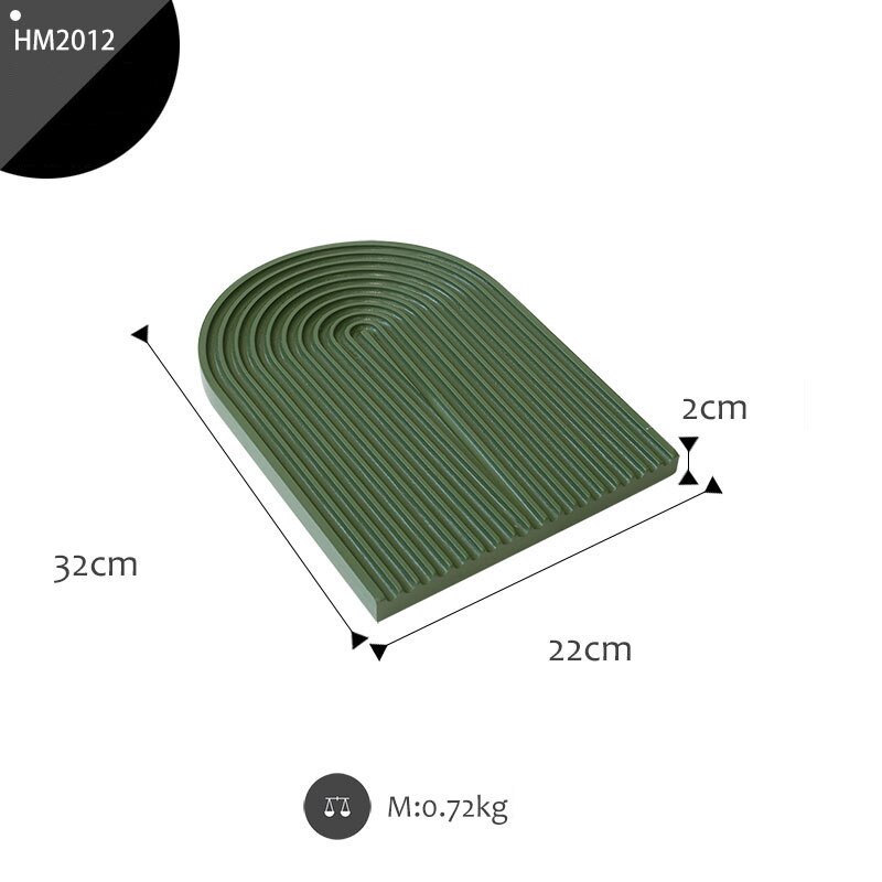 Bandejas de madera para picar, bandeja de pan de ondulación de agua, paleta de haya blanca/negra/gris, decoración de almacenamiento para mesa de pastel de postre: big green