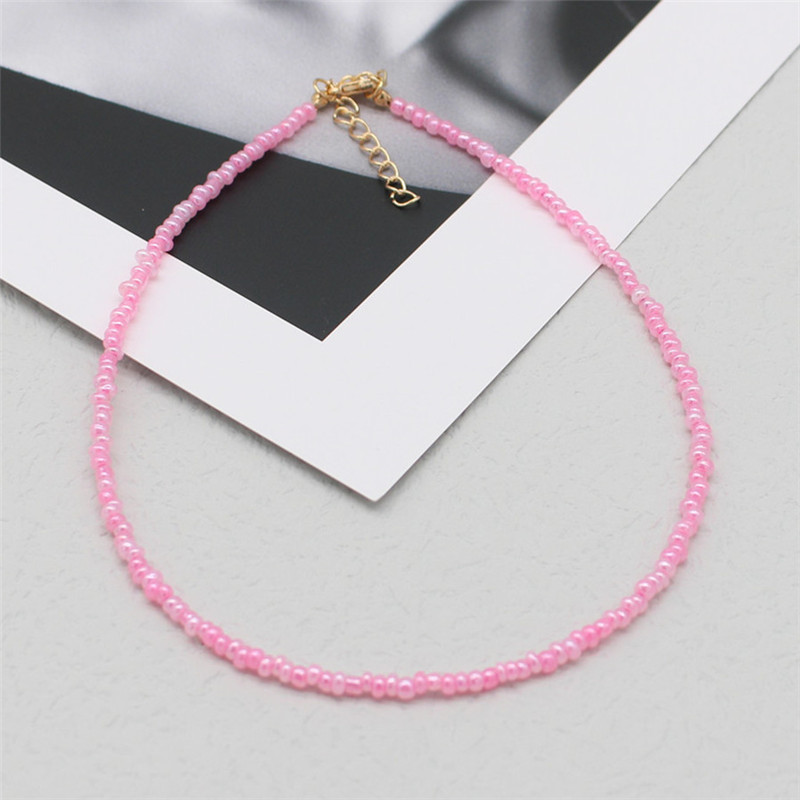 Simple Seed Beads Strand Choker Women String Beaded Short Bohemia Clavicle Jewelry Necklace: 15