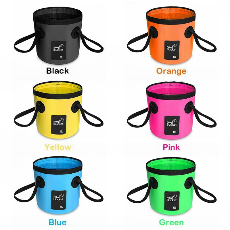 12L Large Capacity Folding Bucket Waterproof Water Bags Outdoor Convenient Fishing Folding Bucket Travel Folding Bucket