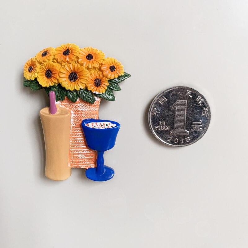 Novelty Cartoon Style refrigerator sticker fridge magnets CAT&afternoon tea souvenir collection Home Decoration