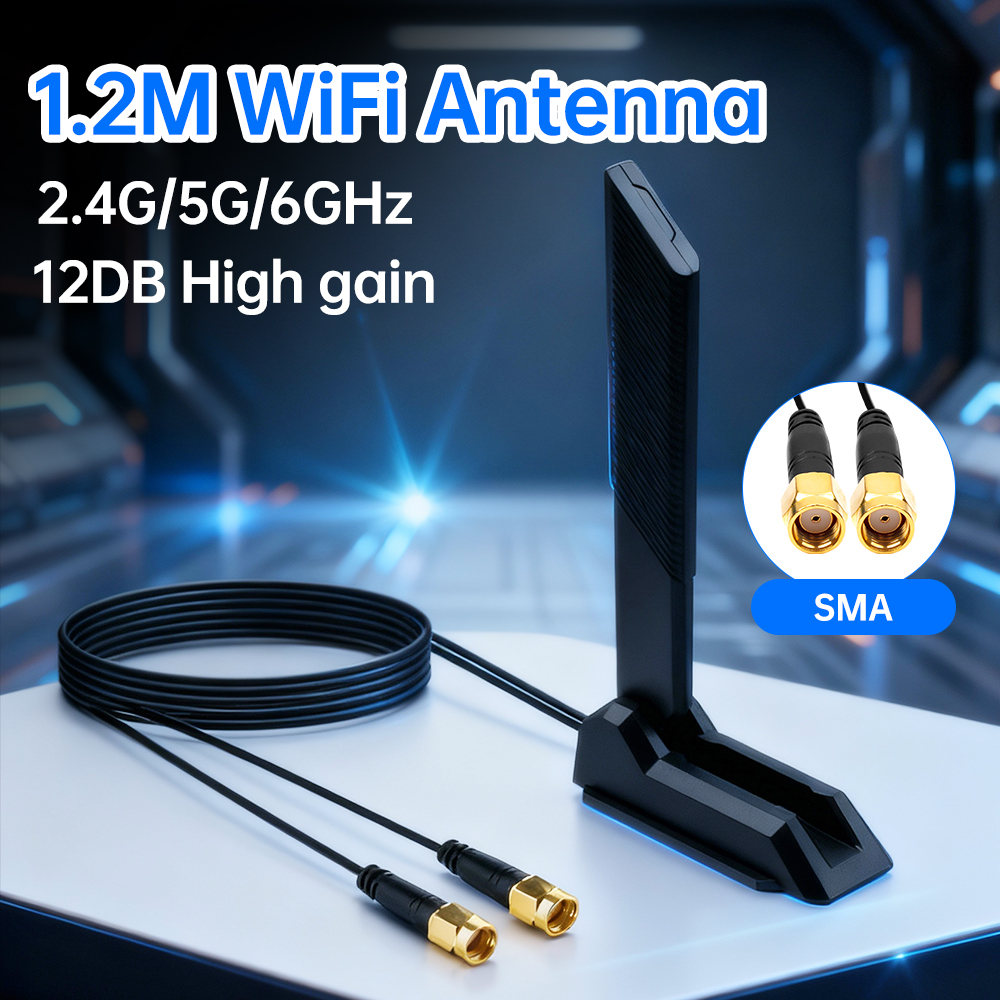 Antenna wifi esterna wifi 6e 2.4g/5g/6g ricevitore di segnale magnetico regolabile 12 dbi ad alto guadagno: Default Title