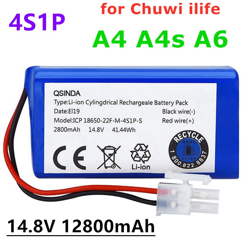 100% original Akku 14,8 V 12800mAh robotic staubsauger zubehör teile für Chuwi ilife A4 A4s A6 A9, v7, V7s