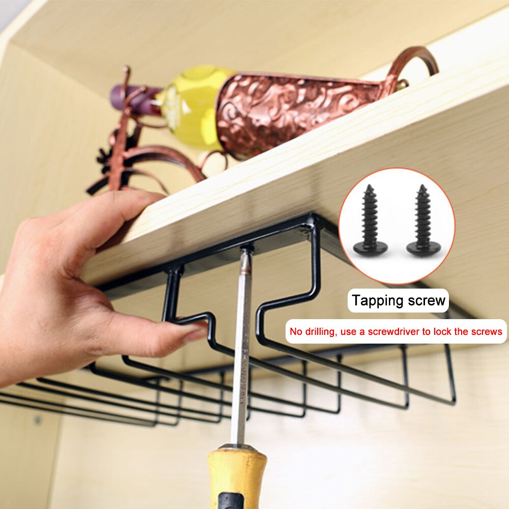 Soporte para colgar tazas, soporte para tazas con 4 ranuras, , de hierro, para Cocina