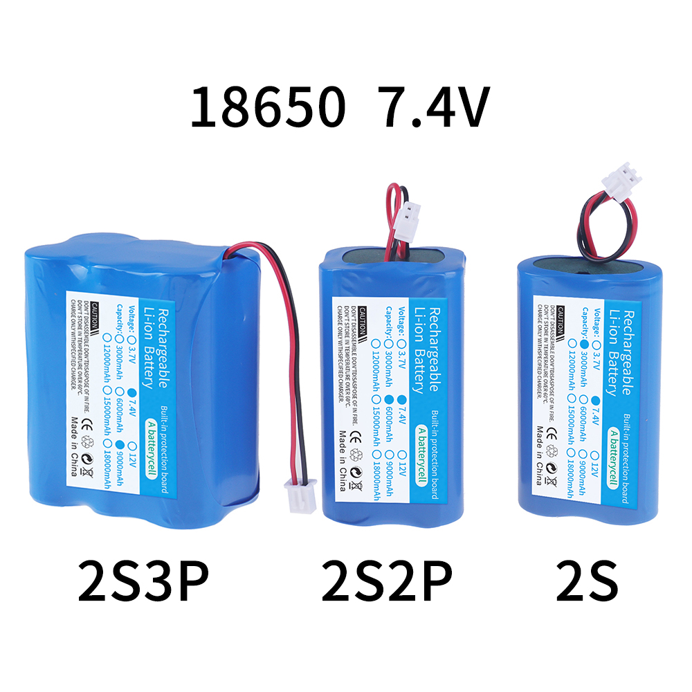 3.7V 7.4V 11.1V 12V 18650 8000mAh with wires Lithium ion rechargeable battery with PCB for Bluetooth Speaker Solar headlights