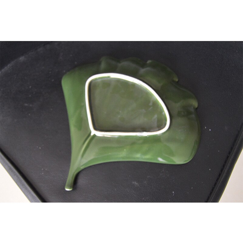 Jinserta keramische opbergschaal, sieraden display bord, groen blad dessert fruit cake snack noten bord, bureau diversen decoratie schaal