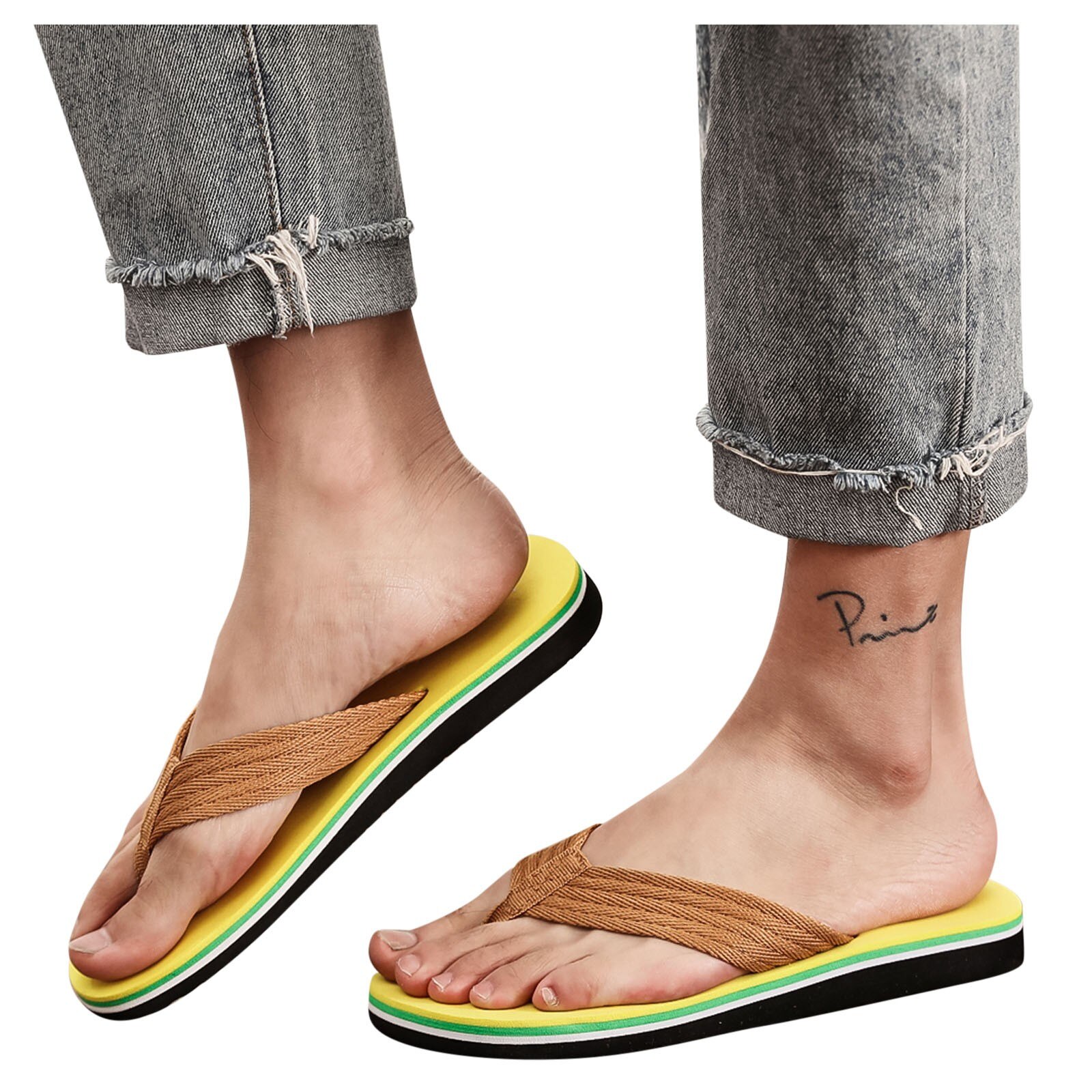 Tongs de plage pour hommes, Chaussures d'été respirantes, pantoufles de maison, Chaussures plates antidérapantes, tongs de plage pour hommes