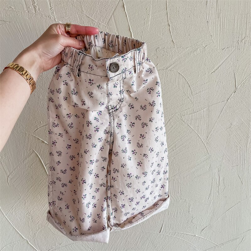Mode Meisjes Bloemen Casual Broek Leuke Bloem Baby Meisje Broek Kinderen Harembroek Katoen Kinderen Broek Kleding: beige / 5T  120cm