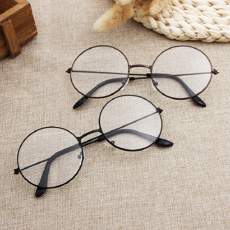 Round Plain Clear Glasses Ultra Light Metal Decoration Transparent Women Eyewear Frames Prescription Optical Spectacle Frames