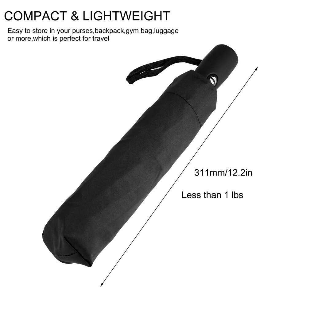 OUTAD Safety Locking Mechanism Windproof Compact Travel Umbrella Auto Open/Close Self-locking Waterproof Light Weight